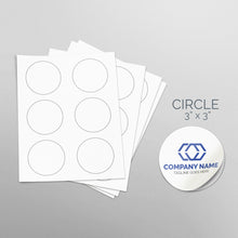 Load image into Gallery viewer, Picture of Sheets of paper with Die-Cut Circles 3x3 in Stickers