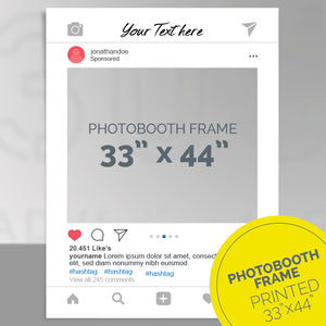 Custom printed Instagram post party frame, photo-booth frame 33x44 inches