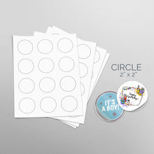 Load image into Gallery viewer, Picture of Sheets of paper with Die-Cut Circles 2x2 in Stickers