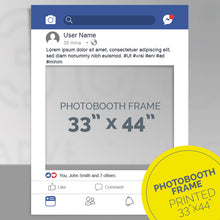 Load image into Gallery viewer, Custom printed Facebook post party frame, photo-booth frame 33x44 inches