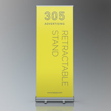 Load image into Gallery viewer, Retractable banner, custom printed banner roll up stand. 