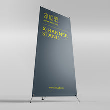 Load image into Gallery viewer, X Banner Stand, printed banner held by x-stand