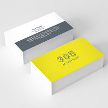 Load image into Gallery viewer, Picture of two stacks of business cards showing the front and the back on each stack